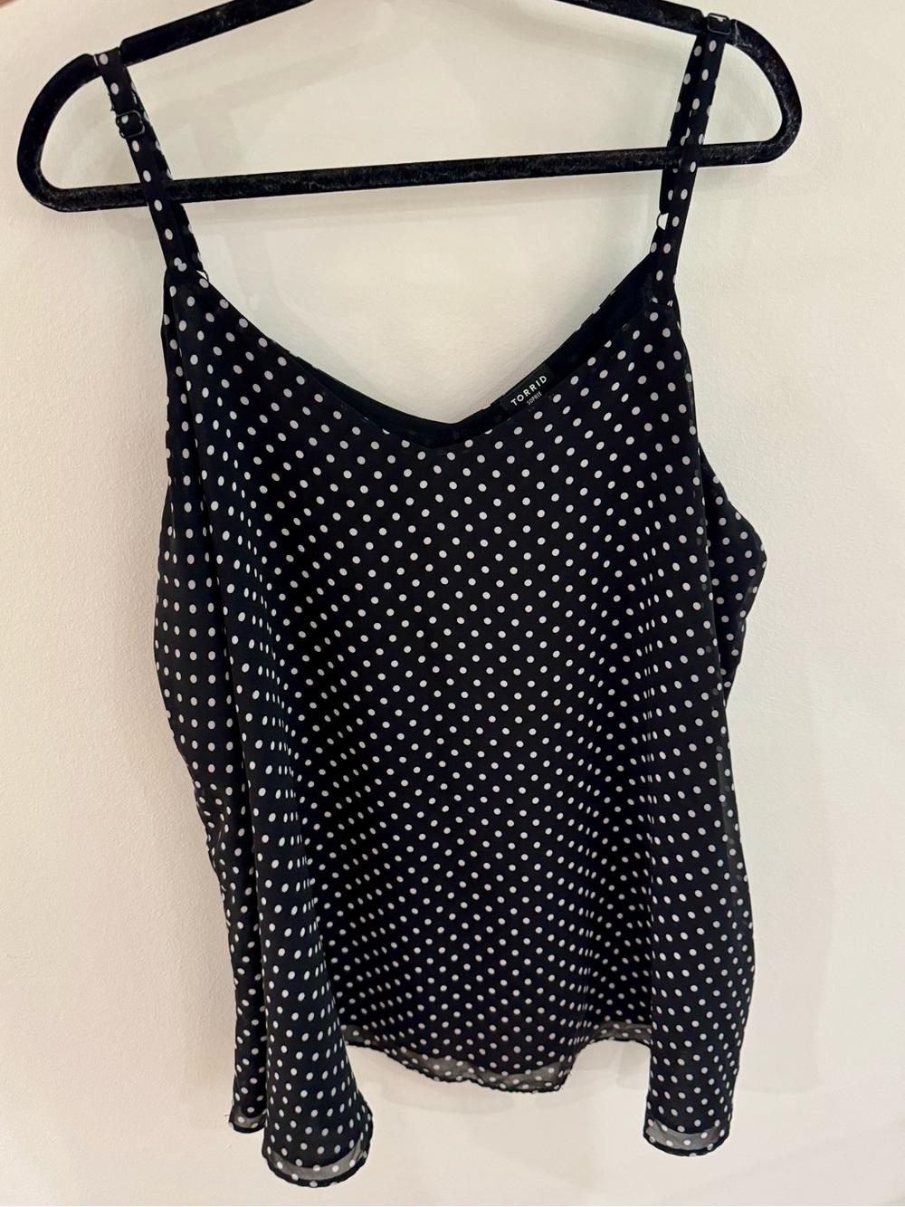 Torrid Black and White Polka Dot Adjustable Cami